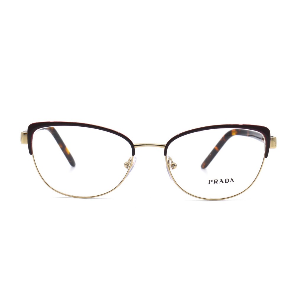 NEW PRADA PR 63XV 09B1O1 BORDEAUX/PALE GOLD AUTHENTIC EYEGLASSES FRAME - Picture 2 of 15
